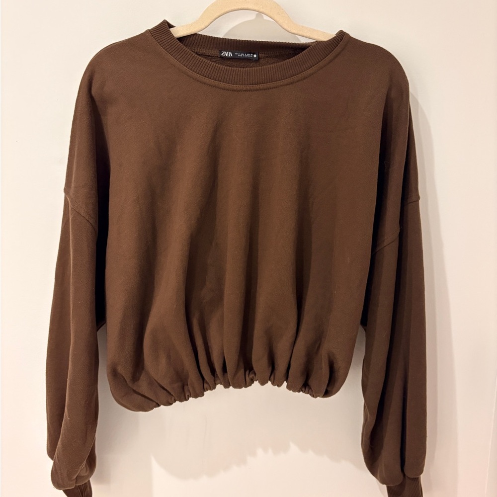 Zara Chocolate Brown Cropped Sweater
